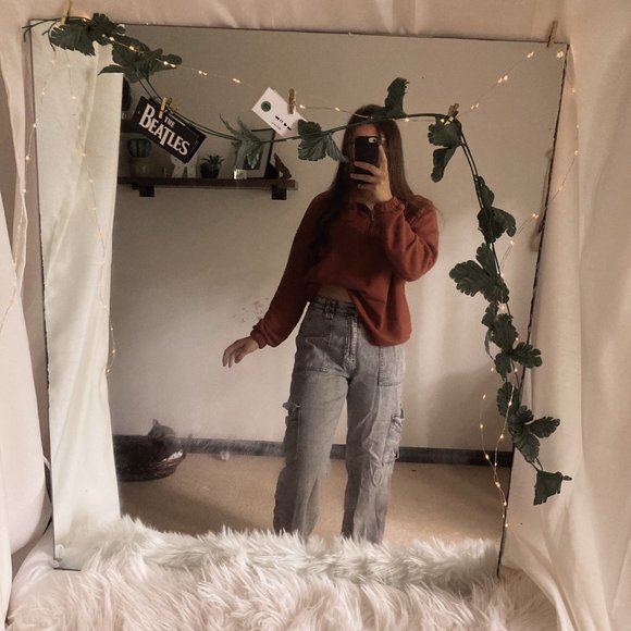 Burnt Orange Aerie Zip-up Sweater ๐๐ - Picture 4 of 6